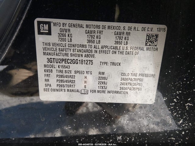 3GTU2PEC2GG181275 GMC Sierra 1500 Denali