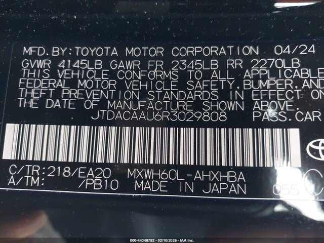 JTDACAAU6R3029808 Toyota Prius Limited