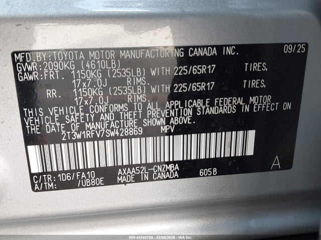 Toyota Rav4 Xle 2025 2T3W1RFV7SW428869 Image 9