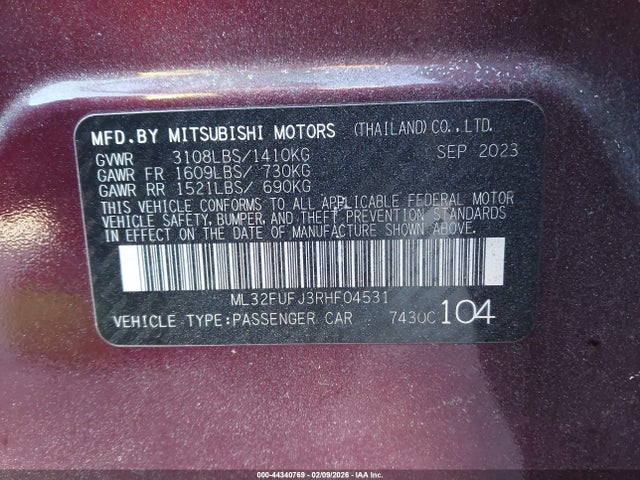 2024 MITSUBISHI MIRAGE G4 ML32FUFJ3RHF04531 Photo 8