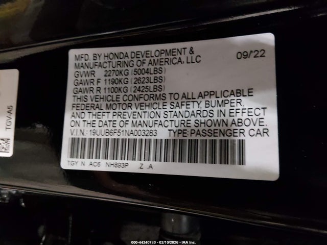 19UUB6F51NA003283 Acura Tlx A-spec Package