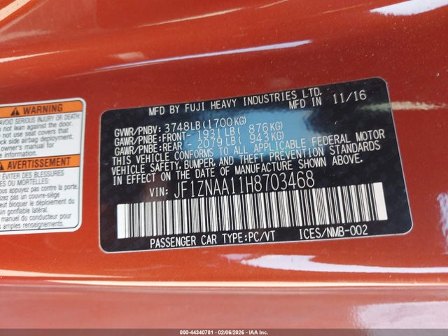 2017 TOYOTA 86 JF1ZNAA11H8703468 Photo 8