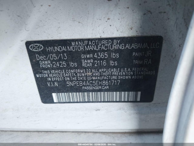 Hyundai SONATA GLS 2014 5NPEB4AC5EH861717 Image 9