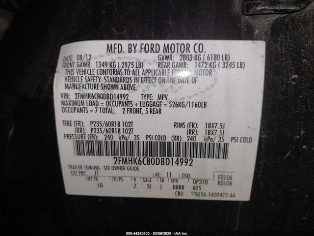 2013 FORD FLEX 2FMHK6C80DBD14992 Photo 8