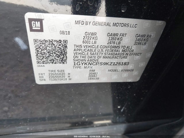 Продажа на аукционе авто 2019 Cadillac Xt5 Luxury, vin: 1GYKNCRS9KZ125183, номер лота: 44340844