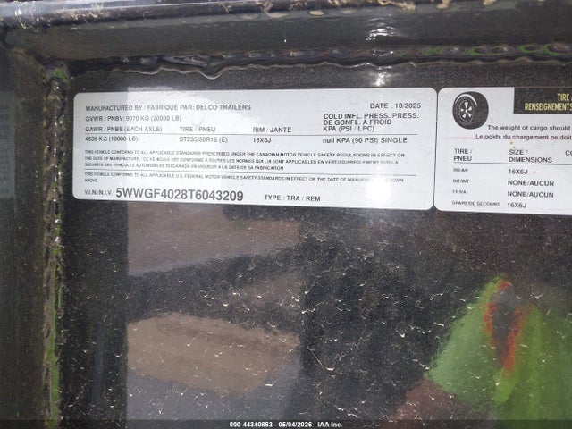 5WWGF4028T6043209 Delco Flatbed