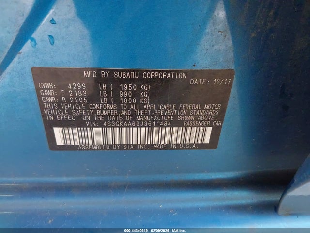 4S3GKAA69J3611484 Subaru Impreza 2.0i
