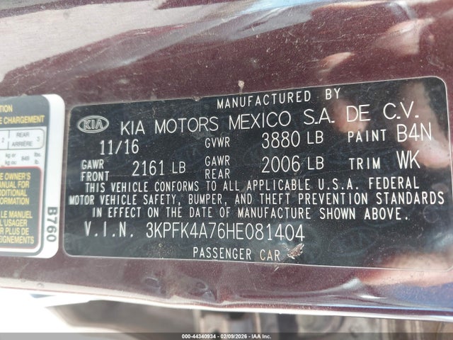 KIA FORTE LX 2017 3KPFK4A76HE081404 Image 9