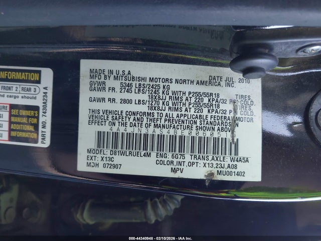 2011 MITSUBISHI ENDEAVOR 4A4JN3AS4BE006051 Photo 8