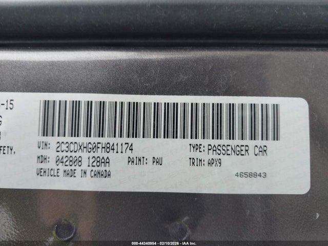 Продаж на аукціоні авто 2015 Dodge Charger Sxt, vin: 2C3CDXHG0FH841174, номер лоту: 44340954