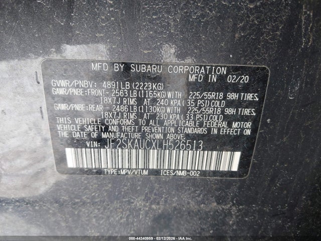 JF2SKAUCXLH526513 Subaru Forester Limited