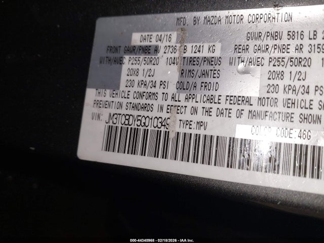 2016 MAZDA CX-9 JM3TCBDY5G0103495 Photo 8