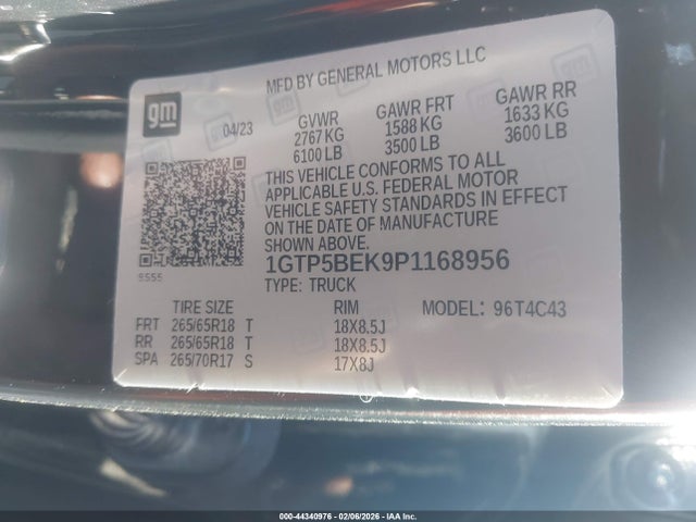 Продажа на аукционе авто 2023 Gmc Canyon 2wd  Short Box Elevation, vin: 1GTP5BEK9P1168956, номер лота: 44340976