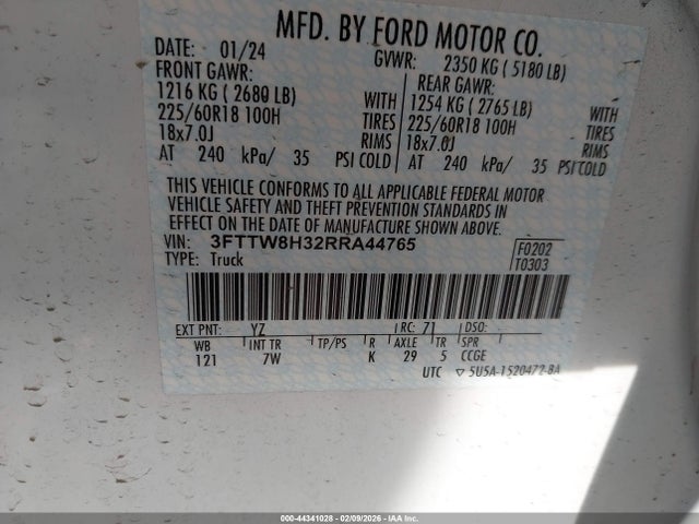 Ford Maverick Xlt 2024 3FTTW8H32RRA44765 Image 9