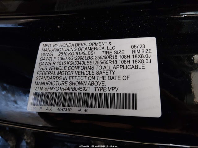 2023 HONDA PILOT 5FNYG1H44PB045921 Photo 8