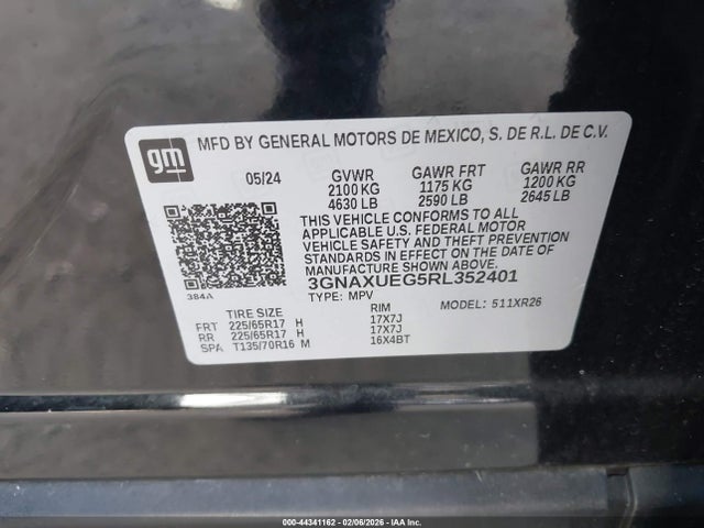 3GNAXUEG5RL352401 Chevrolet Equinox Awd Lt
