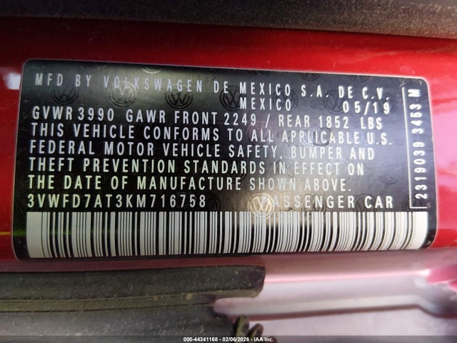 2019 VOLKSWAGEN BEETLE 3VWFD7AT3KM716758 Photo 8