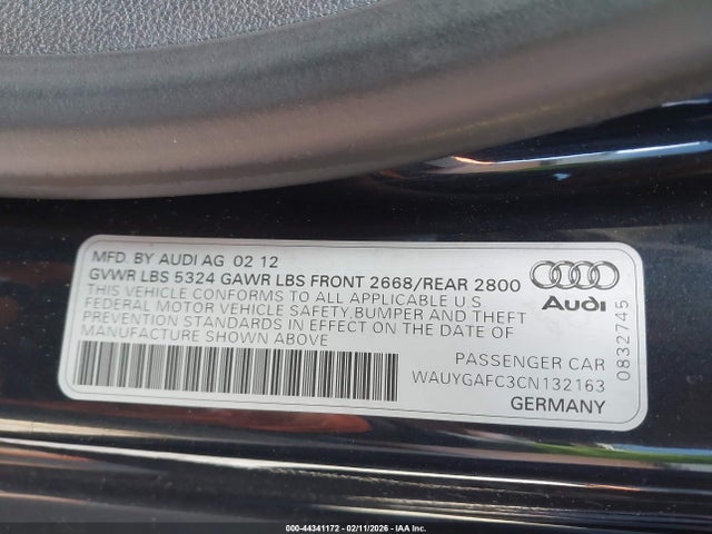2012 AUDI A7 WAUYGAFC3CN132163 Photo 8
