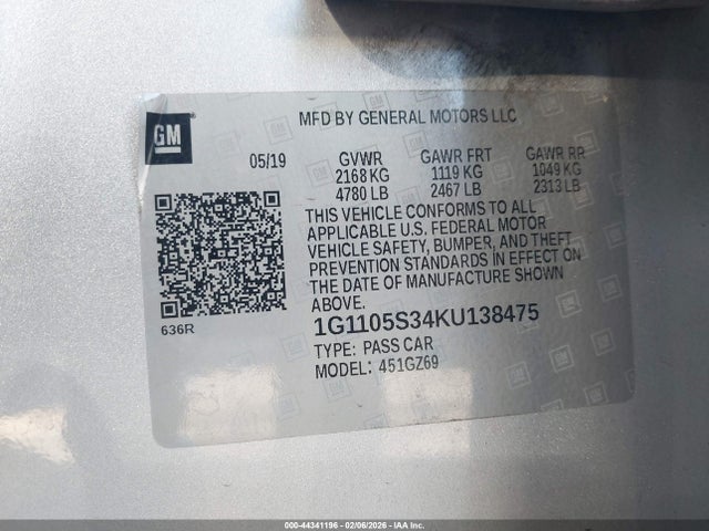 1G1105S34KU138475 Chevrolet Impala Premier