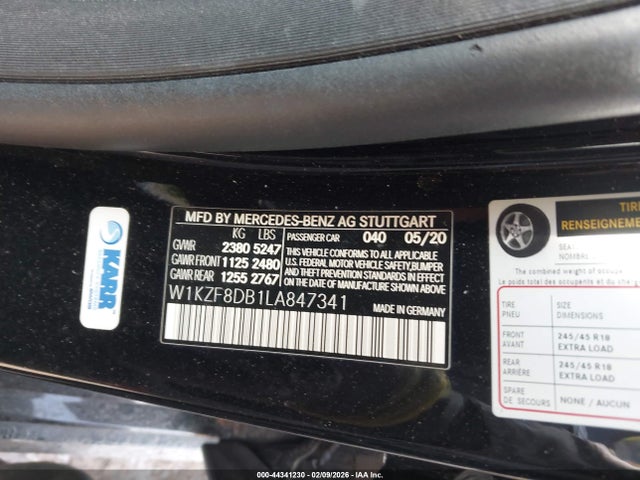2020 MERCEDES-BENZ E 350 W1KZF8DB1LA847341 Photo 8