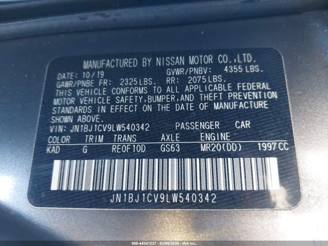 JN1BJ1CV9LW540342 Nissan Rogue Sport Sv Fwd Xtronic Cvt