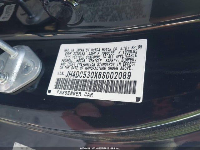 Aukcja sprzedaży 2006 Acura Rsx Type S, vin: JH4DC530X6S002089, numer aukcji: 44341303