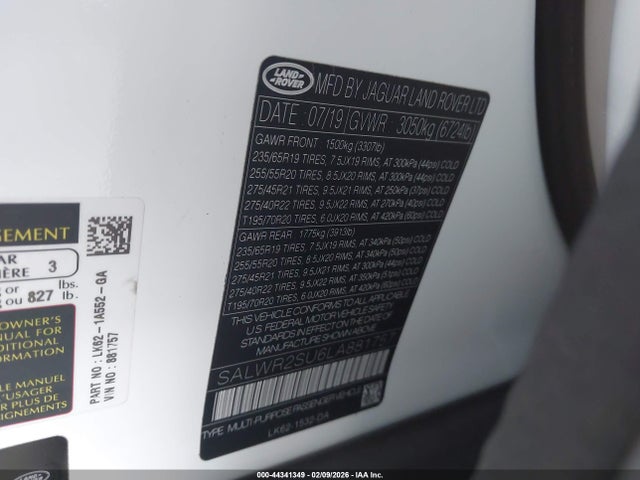 SALWR2SU6LA881757 Land Rover Range Rover Sport Hse Mhev