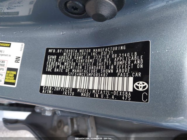 Toyota COROLLA SE 2021 5YFS4MCE5MP085487 Image 9
