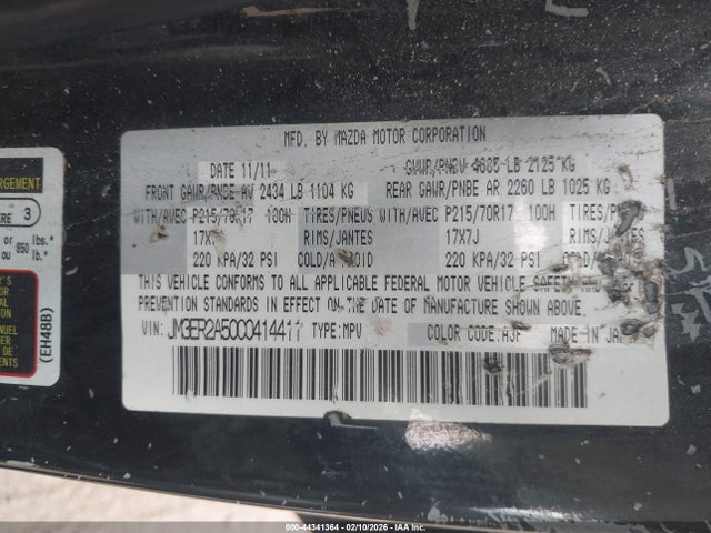 Aukcja sprzedaży 2012 Mazda Cx-7 I Sv, vin: JM3ER2A50C0414411, numer aukcji: 44341364
