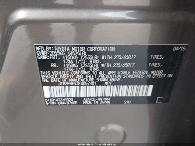 Toyota RAV4 LE 2015 JTMZFREV4FD057401 Image 9