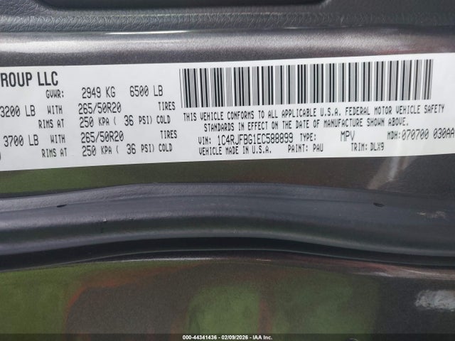 1C4RJFBG1EC588899 Jeep Grand Cherokee Limited