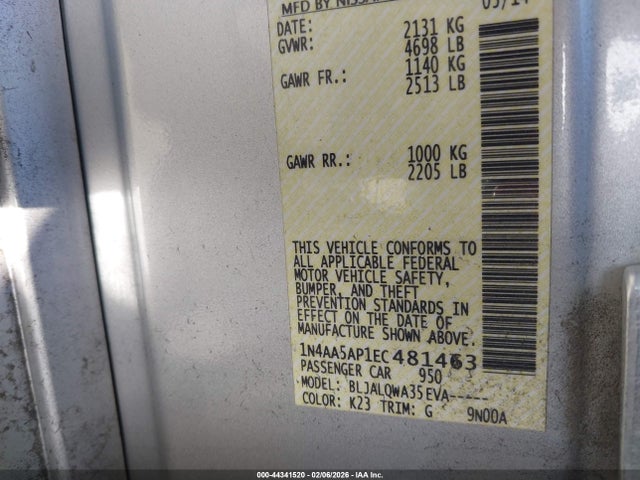 Nissan Maxima 2014 1N4AA5AP1EC481463 Image 9