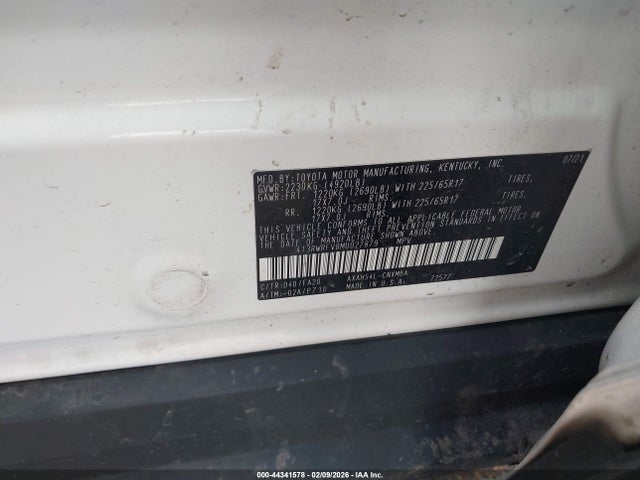 4T3RWRFV8MU027879 Toyota Rav4 Hybrid Xle