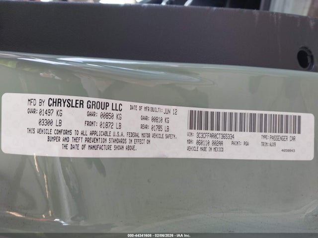2012 FIAT 500 3C3CFFAR0CT365334 Photo 8