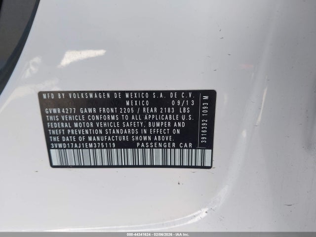 3VWD17AJ1EM375119 Volkswagen Jetta 1.8t Se