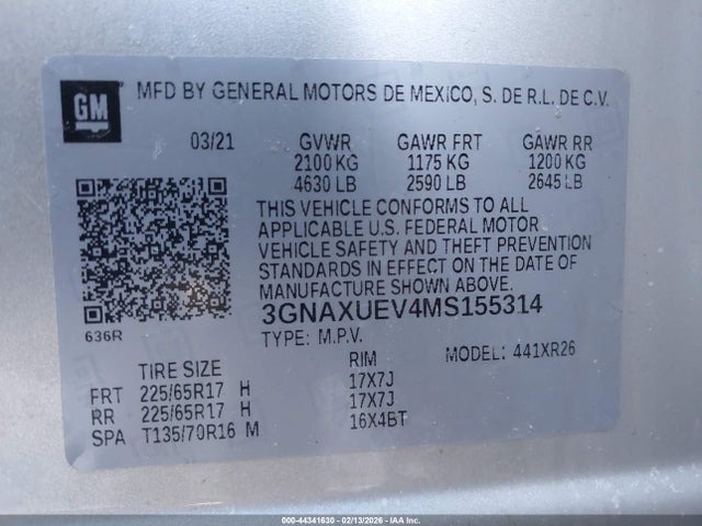 2021 CHEVROLET EQUINOX 3GNAXUEV4MS155314 Photo 8