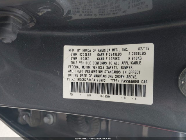 1HGCR2F34FA128603 Honda ACCORD LX