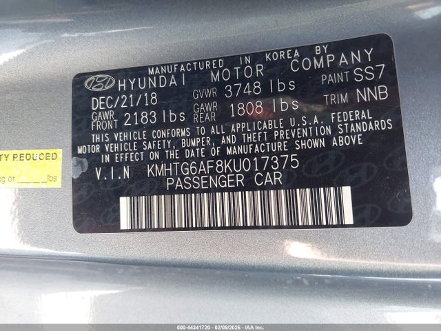 2019 HYUNDAI VELOSTER KMHTG6AF8KU017375 Photo 8