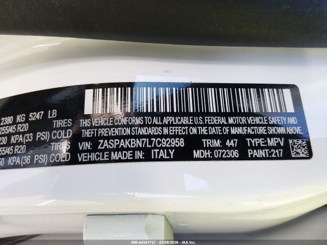 ZASPAKBN7L7C92958 Alfa Romeo Stelvio Ti Sport Awd