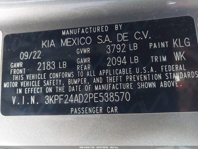 KIA Forte Lxs 2023 3KPF24AD2PE538570 Image 9