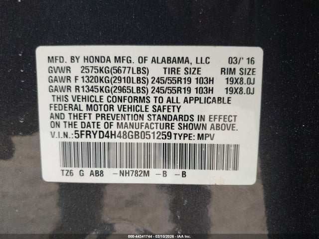 2016 ACURA MDX 5FRYD4H48GB051259 Photo 8