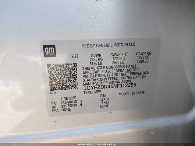 Продажа на аукционе авто 2022 Cadillac Xt4 Awd Premium Luxury, vin: 1GYFZDR45NF112255, номер лота: 44341760