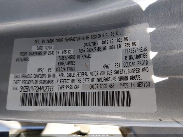 3MZBN1V72HM120331 Mazda Mazda3 Touring