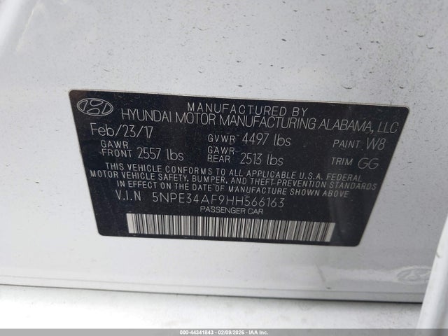 5NPE34AF9HH566163 Hyundai Sonata Limited