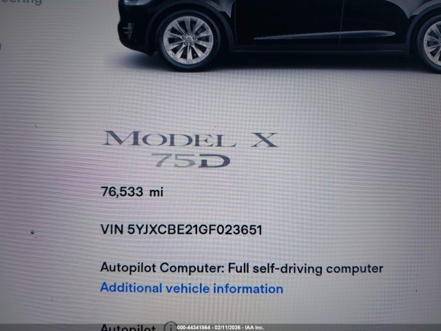 5YJXCBE21GF023651 Tesla Model X 60d/70d/75d/90d/p100d