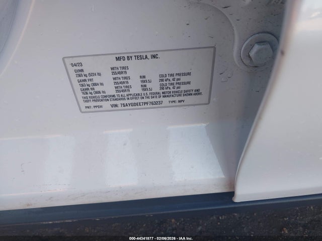 Aukcja sprzedaży 2023 Tesla Model Y Awd/long Range Dual Motor All-wheel Drive, vin: 7SAYGDEE7PF763237, numer aukcji: 44341877