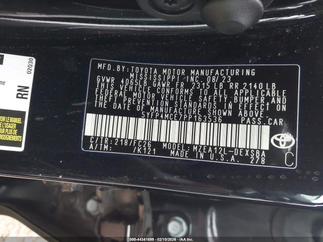 Toyota COROLLA SE 2023 5YFP4MCE7PP163536 Image 9
