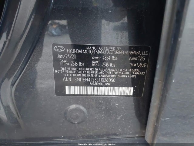 5NPEH4J23LH028050 Hyundai Sonata Limited