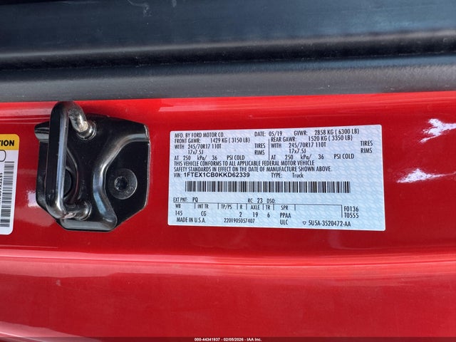 Ford F150 SUPER 2019 1FTEX1CB0KKD62339 Image 19