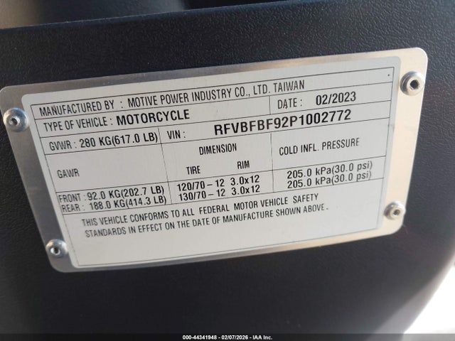 Aukcja sprzedaży 2023 Genuine Scooter Co. Hooligan 170i, vin: RFVBFBF92P1002772, numer aukcji: 44341948